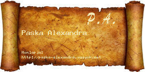 Paska Alexandra névjegykártya